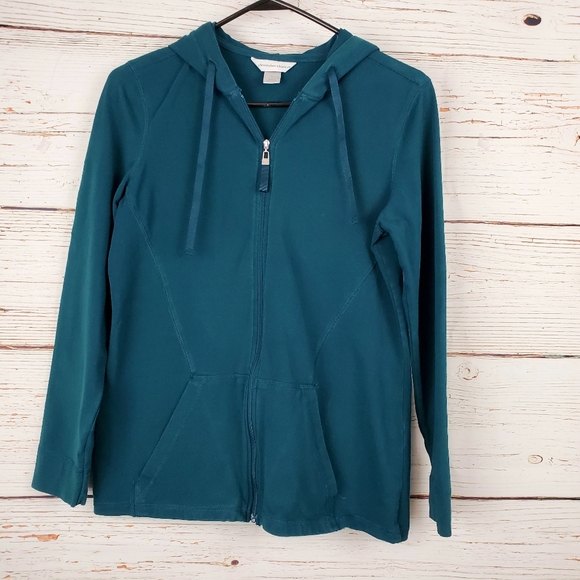 Christopher & Banks Jackets & Blazers - Christopher & Banks Dark Teal Hooded Jacket